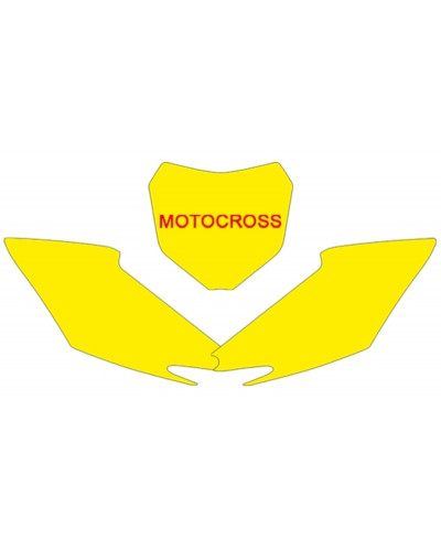 Plaque Course Moto BLACKBIRD Fonds de plaque BLACKBIRD jaune Honda CRF250R/450R