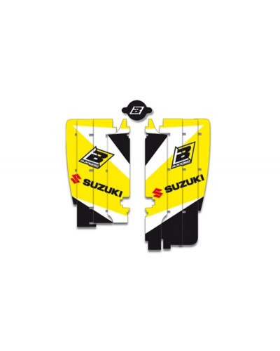 KIT STICKERS BLACKBIRD Kit déco de cache radiateur BLACKBIRD Dream Graphic 3 jaune Suzuki RM-Z250