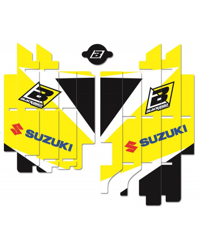 KIT STICKERS BLACKBIRD Kit déco de cache radiateur BLACKBIRD Dream Graphic 3 jaune Suzuki RM-Z450