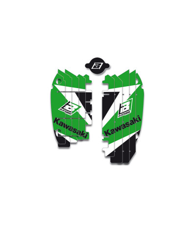 KIT STICKERS BLACKBIRD Kit déco de cache radiateur BLACKBIRD Dream Graphic 3 vert Kawasaki KX250F