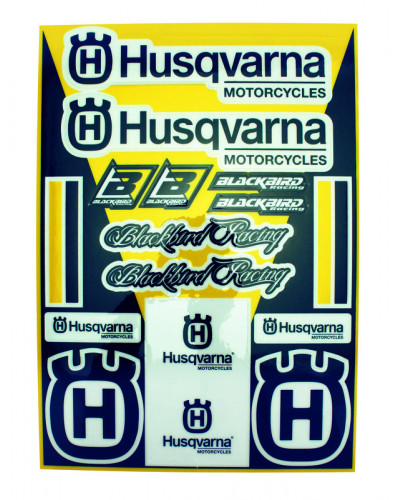 Stickers Déco Moto BLACKBIRD Planche de stickers BLACKBIRD Husqvarna
