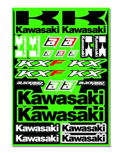 BLACKBIRD Planche de stickers BLACKBIRD Kawasaki 