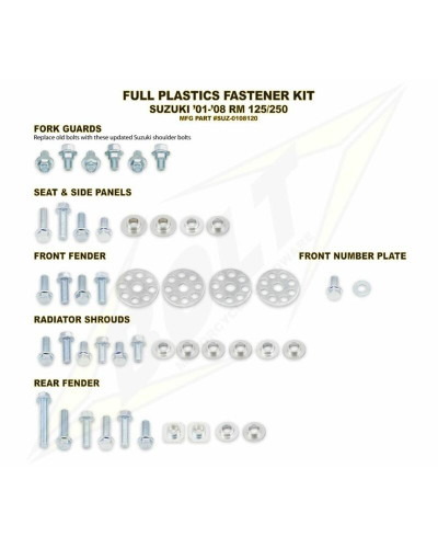 Visserie Moto Standard BOLT Kit vis complet de plastiques Bolt Suzuki RM125/250