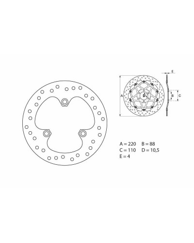 Disque Frein Moto BREMBO Disque de frein BREMBO Oro fixe - 68B40767