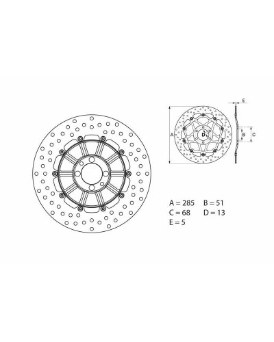 Disque Frein Moto BREMBO Disque de frein BREMBO Oro rond fixe