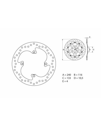 Disque Frein Moto BREMBO Disque de frein BREMBO Oro rond fixe