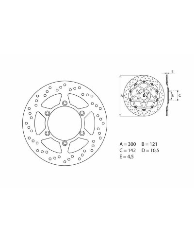 Disque Frein Moto BREMBO Disque de frein BREMBO Oro rond fixe