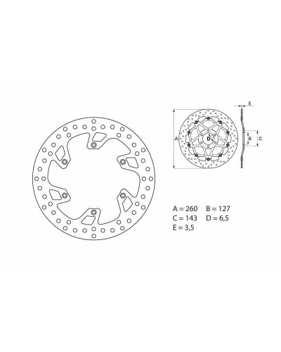 Disque Frein Moto BREMBO Disque de frein BREMBO Oro rond fixe