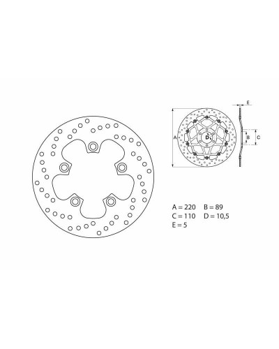 Disque Frein Moto BREMBO Disque de frein BREMBO Oro rond fixe