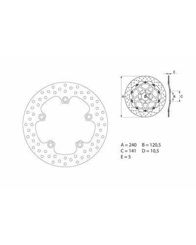 Disque Frein Moto BREMBO Disque de frein BREMBO Oro rond fixe