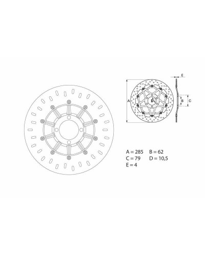 Disque Frein Moto BREMBO Disque de frein BREMBO Oro rond fixe