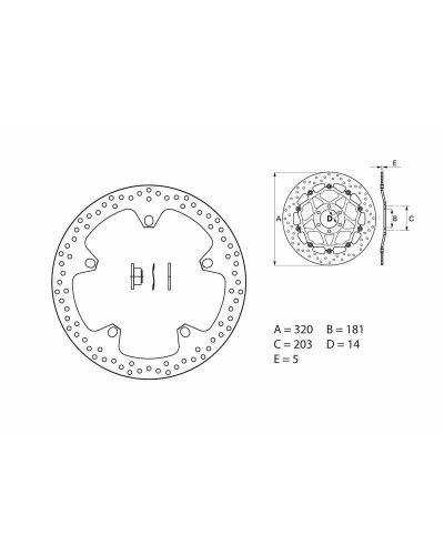 Disque Frein Moto BREMBO Disque de frein BREMBO Oro rond fixe