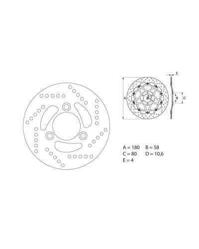 Disque Frein Moto BREMBO Disque de frein BREMBO Oro rond fixe