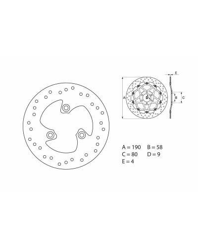 Disque Frein Moto BREMBO Disque de frein BREMBO Oro rond fixe