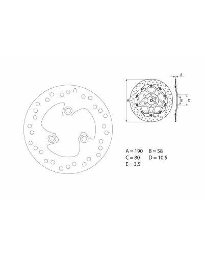 Disque Frein Moto BREMBO Disque de frein BREMBO Oro rond fixe