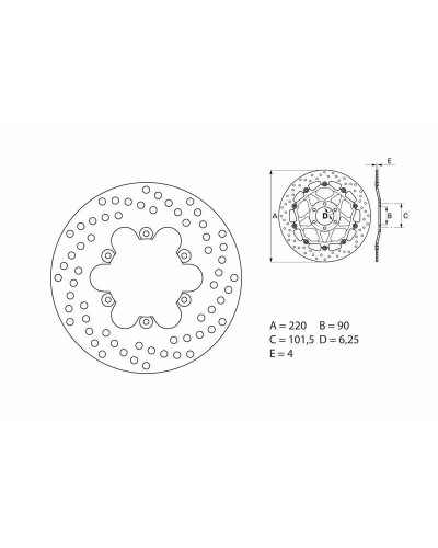 Disque Frein Moto BREMBO Disque de frein BREMBO Oro rond fixe