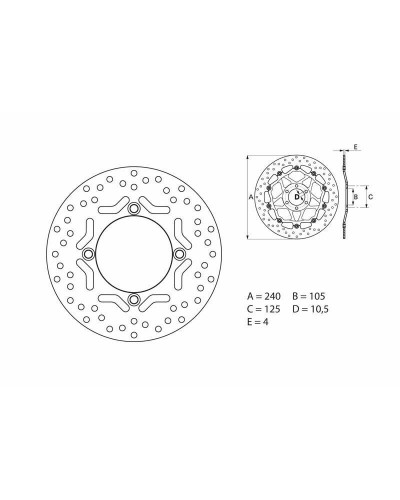 Disque Frein Moto BREMBO Disque de frein BREMBO Oro rond fixe