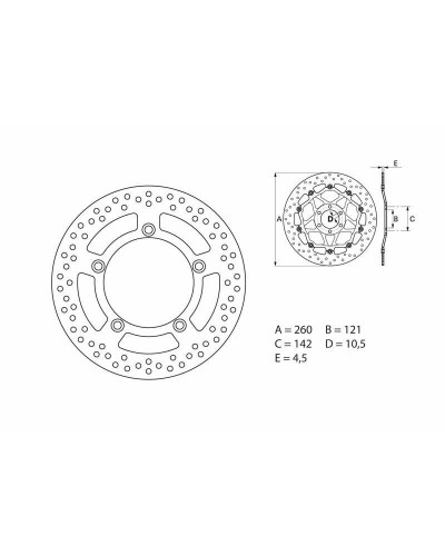 Disque Frein Moto BREMBO Disque de frein BREMBO Oro rond fixe