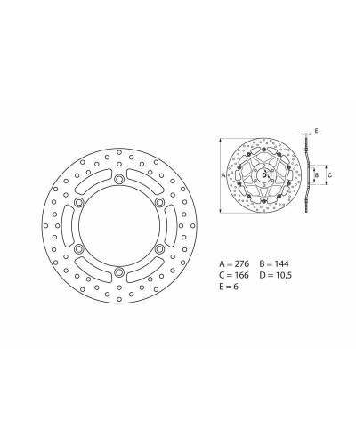 Disque Frein Moto BREMBO Disque de frein BREMBO Oro rond fixe