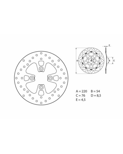 Disque Frein Moto BREMBO Disque de frein BREMBO Oro rond fixe