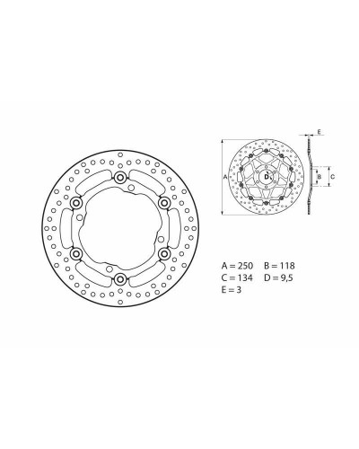 Disque Frein Moto BREMBO Disque de frein BREMBO Oro rond flottant