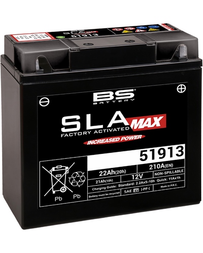 Batterie Moto BS BATTERY Batterie BS 51913-SLA MAX