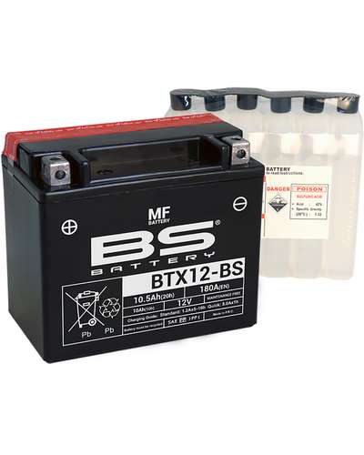 BS BATTERY Batterie BS BTX12-BS (Pack Acide Inclus)  