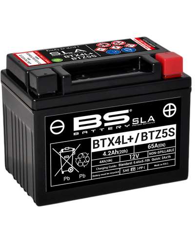 Batterie Moto BS BATTERY Batterie BS BTX4L+/BTZ5S-SLA