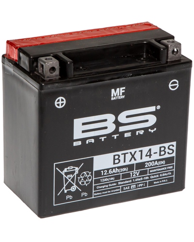 BS BATTERY Batterie BTX14-BS (Pack Acide Inclus)  