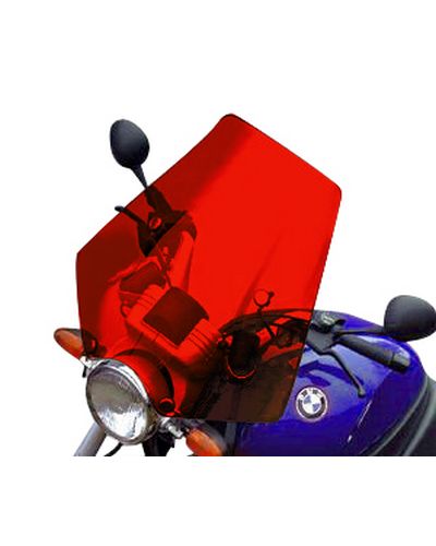 Pare Brise Moto BULLSTER Universel Roadster 55cm x 58cm ROUGE FLUO