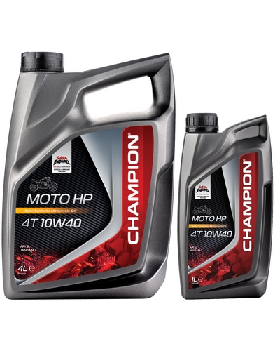 Huile 4 Temps Moto CHAMPION HUILE MOTO HP 4T 10W40 4L + 1L offert