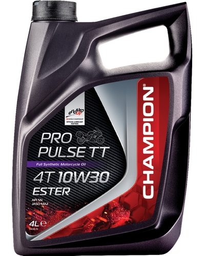 Huile 4 Temps Moto CHAMPION PROPULSE TT 4T 10W30 004L-100% Synthèse ESTER