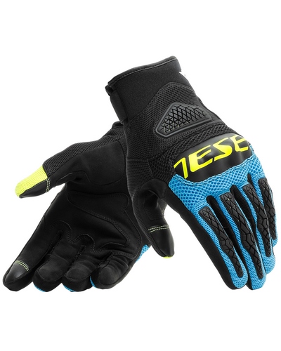 Gants Moto Été DAINESE Bora bleu-jaune fluo