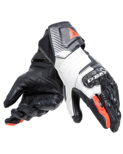 Gants Moto Mi-Saison DAINESE Carbon 4 Long lady noir-rouge fluo