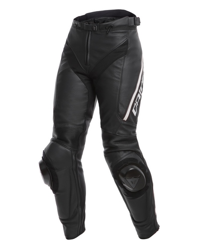 Pantalon Cuir Moto DAINESE cuir Delta 3 lady noir-blanc