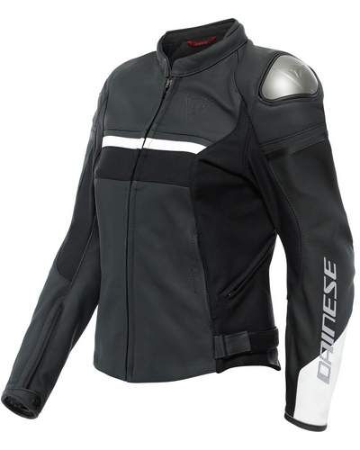 Blouson Cuir Moto DAINESE cuir Rapida lady noir-blanc