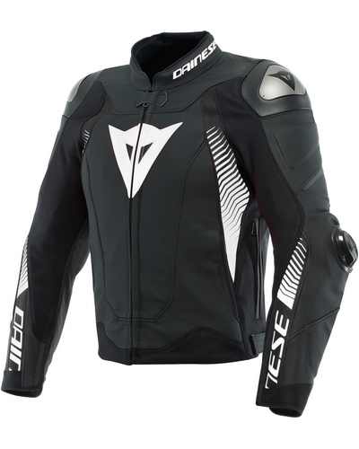 Blouson Cuir Moto DAINESE cuir Super Speed 4 noir-blanc