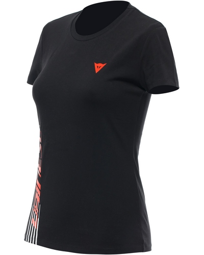 T-Shirt Moto DAINESE Logo Dainese lady noir-rouge fluo
