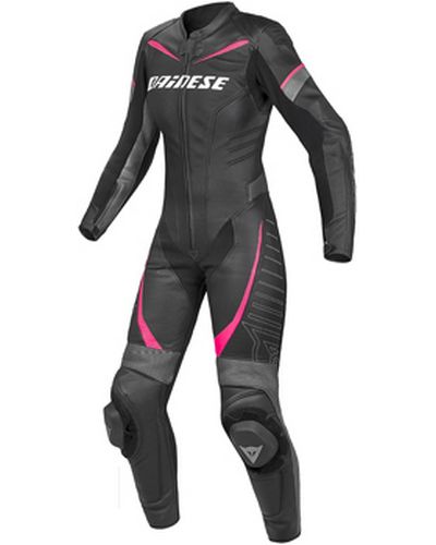 Combinaison Cuir Moto DAINESE Racing P.lady noir-fushia