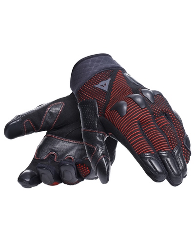 Gants Moto Mi-Saison DAINESE Unruly Ergo-Tex noir-rouge fluo