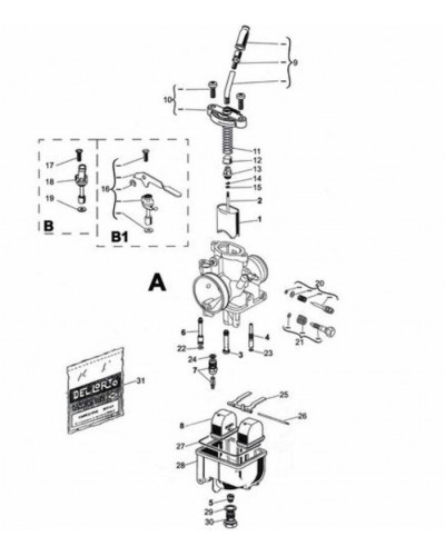 Carburateur Moto DELL ORTO CARBURATEUR VHST DIAMETRE 28