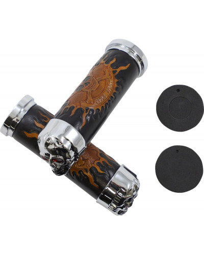Guidon Moto DRAG SPECIALTIES CHR SKULL GRIP W/RED EYES Guidon Moto DRAG SPECIALTIES CHR SKULL GRIP W/RED EYES
