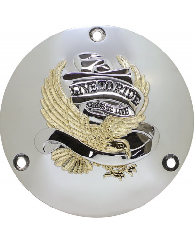 Accessoires Transmissions Moto DRAG SPECIALTIES DERBY COVER LTR 3-H GOLD