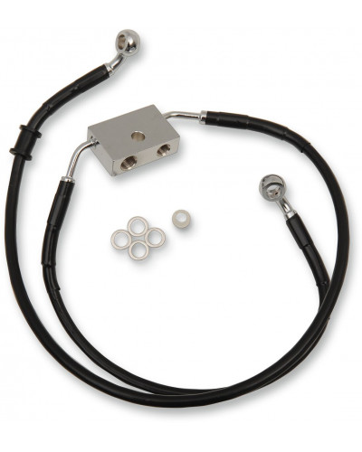 Accessoires Freinage Moto DRAG SPECIALTIES FRT BRAKE LINE XL BK +4
