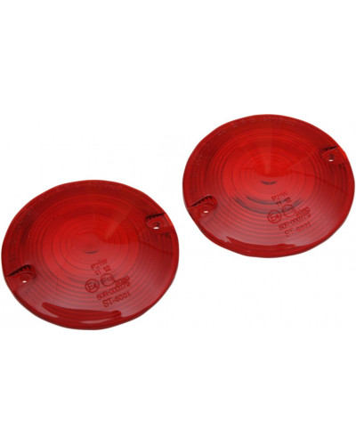 Clignotants Moto DRAG SPECIALTIES LENS T/S FLHT RED DOT
