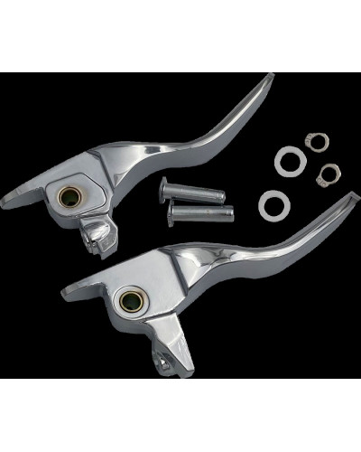 Levier Embrayage Moto DRAG SPECIALTIES LEVER SET SHORT CHROME 17-20 T