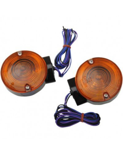 Clignotants Moto DRAG SPECIALTIES LIGHTS T/S BLK FRT FLT
