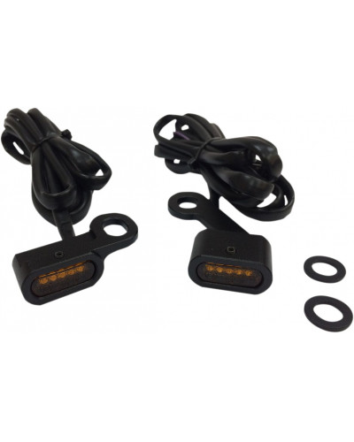 Accessoires Feux Moto DRAG SPECIALTIES LIGHTS TRNSIG BLK AMBR XL