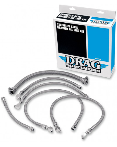 Durite Mise à l'Air Moto DRAG SPECIALTIES SS OIL LINE KIT87-89 ST