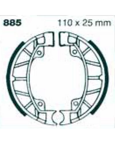 Machoires Frein Moto EBC Jeu de machoires EBC-885